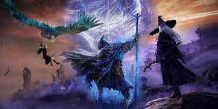 Elden Ring Nightreign promotional poster eclipsed sky over citadel