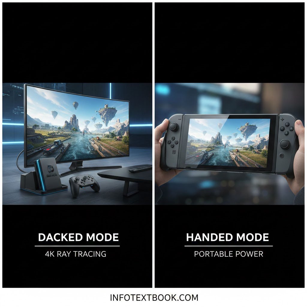 Nintendo Switch 2 hybrid console docked and handheld