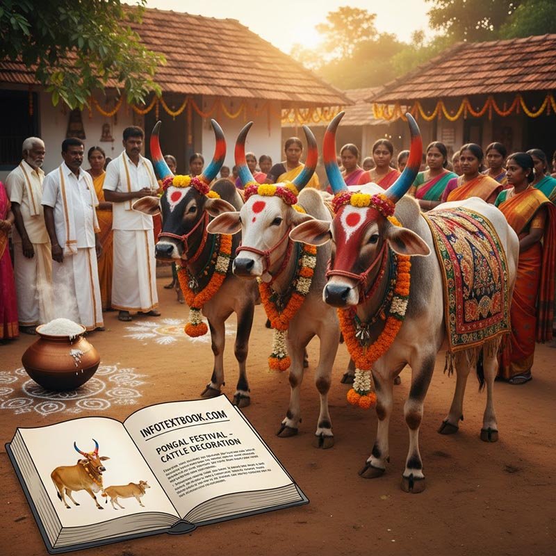 Pongal Festival cattle decoration in South India