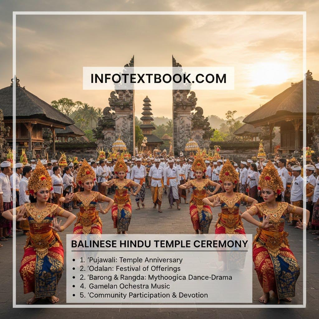 Traditional culture of Bali Island temple ceremony